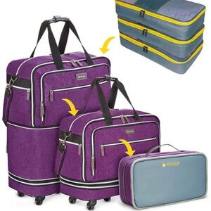 Biaggi Purple Zipsac boost Maxi Carry-On Bag NEW